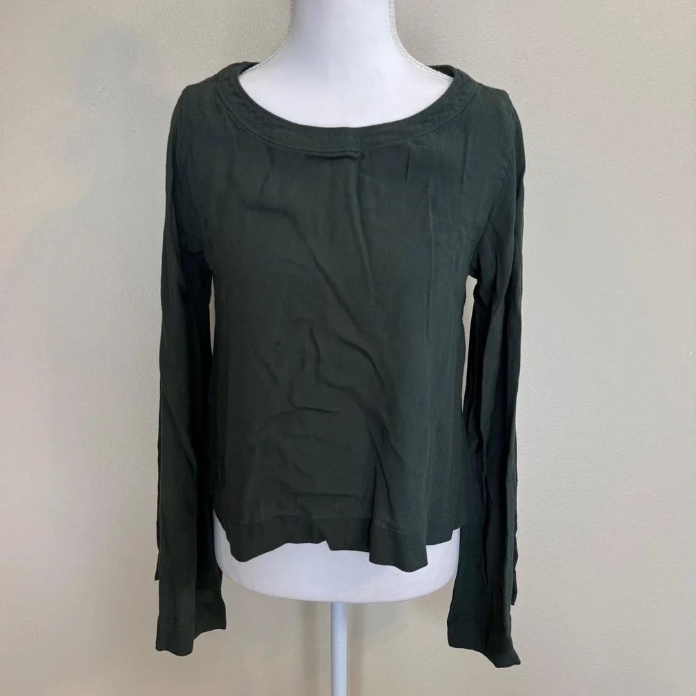 BP Green Bell Sleeve Top Womens S Fairy Grunge Renaissance Whimsigoth Festival - Picture 3 of 7